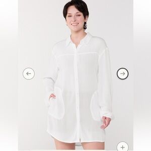 Prana Fernie Long Sleeve Button Down Shirt in White Women's Size XS